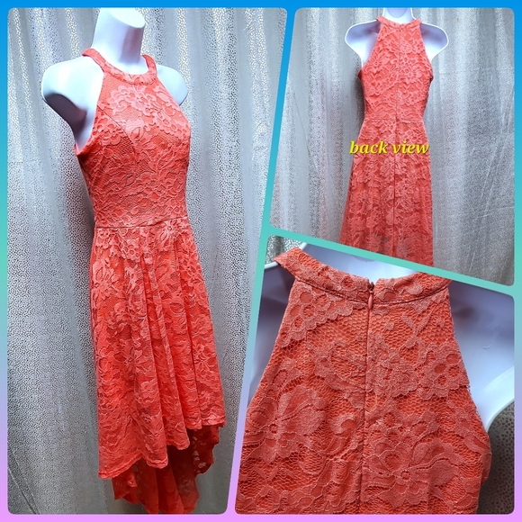 Lace Floral High-Low Dress - Picture 4 of 17